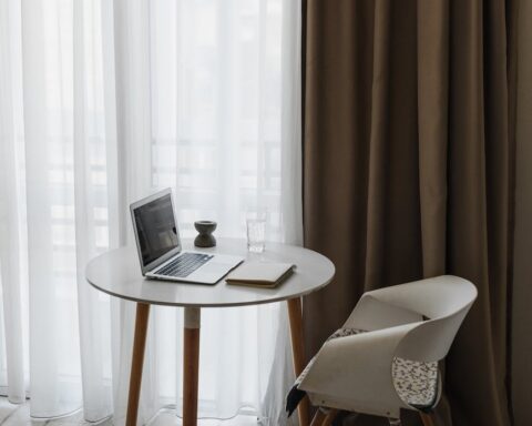 photo of laptop on table